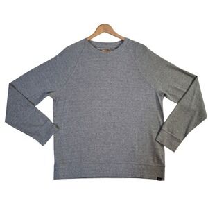 Faherty Brand Mens Sweatshirt Large Gray Textured Knit Raglan Crewneck Heathered